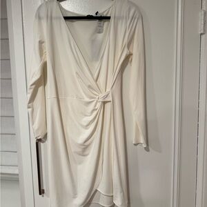 Birch cream wrap dress super luxe material